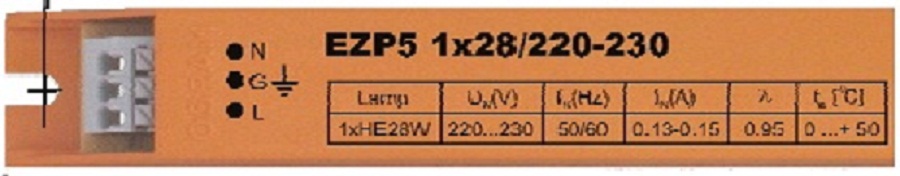 Chấn lưu điện tử EZP5 1x28, 2x28w